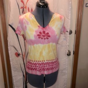 Tie dye flower baby tee